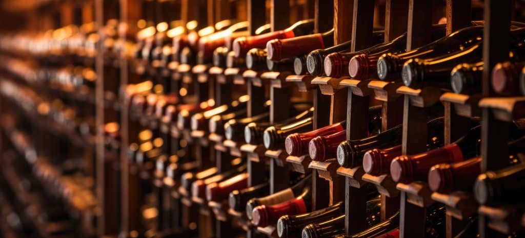 vintage wine. red and white. hand edited generative ai.