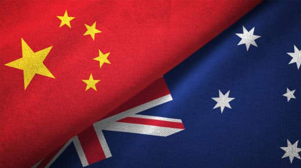 australia and china flag together realtions textile cloth fabric texture