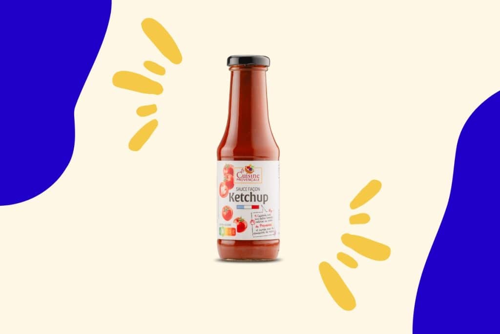 Bouteille de ketchup au raisin fabriquée en Provence